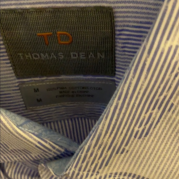 Thomas Dean Blue Paisley Shirt - Picture 2 of 4